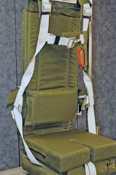 army green FOAM LUMBAR SUPPORT displayed in seat